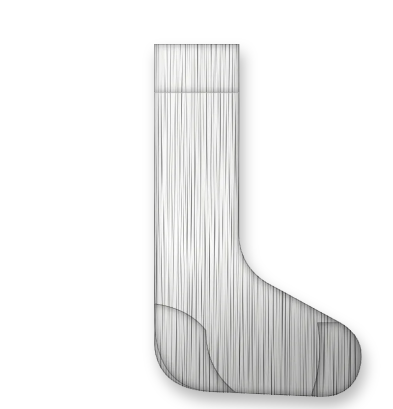 White crew socks with navy logo and stripes (back view, design mockup)
