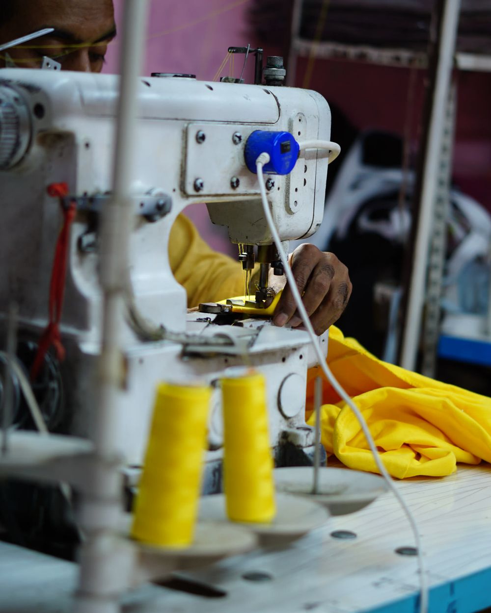 Stitching at the Fixen factory in Sialkot